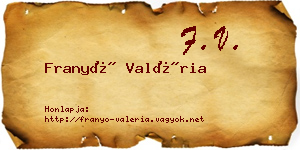 Franyó Valéria névjegykártya