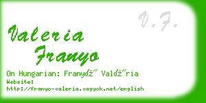 valeria franyo business card